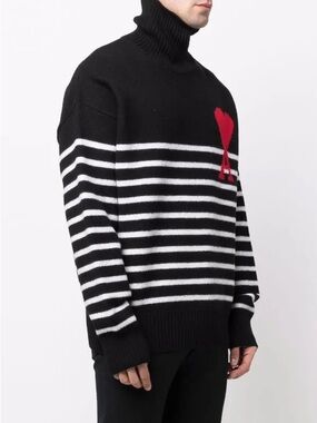 AMI PARIS Ami de Cœur virgin wool turtleneck sweater